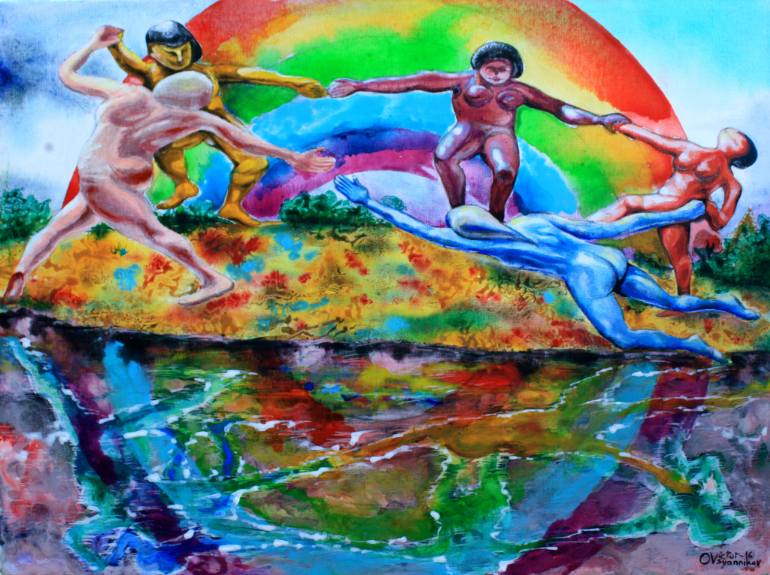 770x575 Saatchi Art Dancing Diversity Painting By Victor Ovsyannikov - Diversity Painting