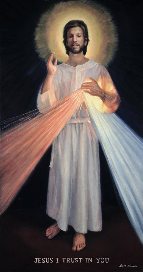 474x900 Jesus Divine Mercy Painting By Sister Laura Mcgowan - Divine Mercy Original Painting
