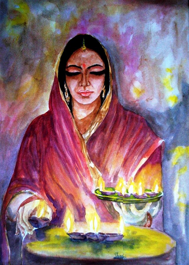 641x900 Diwali Painting By Shashikanta Parida - Diwali Painting