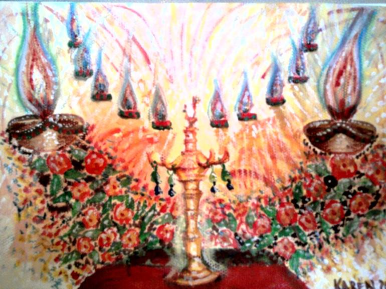 770x578 Saatchi Art Diwali Festival Of Light Painting By Karen Murray - Diwali Painting