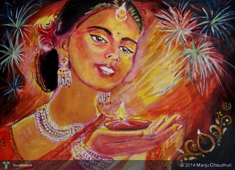 825x598 A Very Happy Diwali To All ) - Diwali Painting