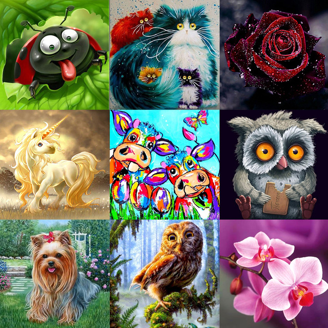 640x640 Zhui Star Full Square Diamond 5d Diy Diamond Painting Animals - Diy Painting