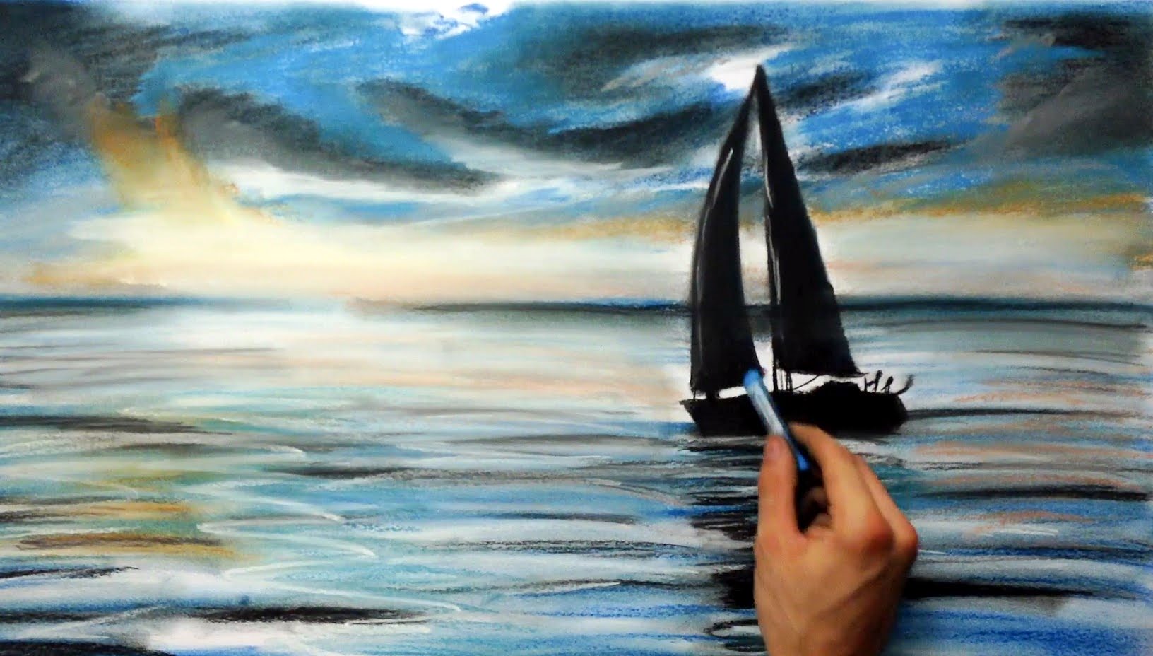 1632x928 Wind Boat Speed Painting Pastel Denis Dk - Dk Painting