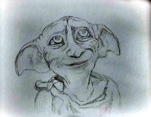 500x387 Dobby A Watercolour Portrait Jo Fox Adventures In Art - Dobby Painting