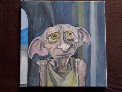 400x300 Harry Potter Dobby Painting On Canvas 100mm By 100mm Amazon.co.uk - Dobby Painting