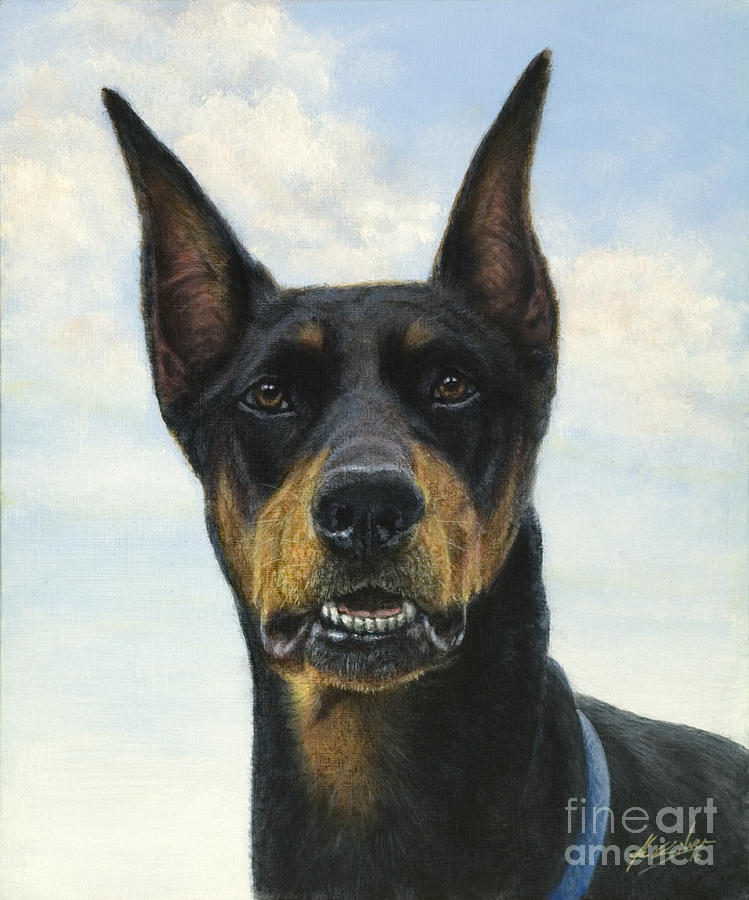 749x900 Doberman Painting By John Silver - Doberman Painting