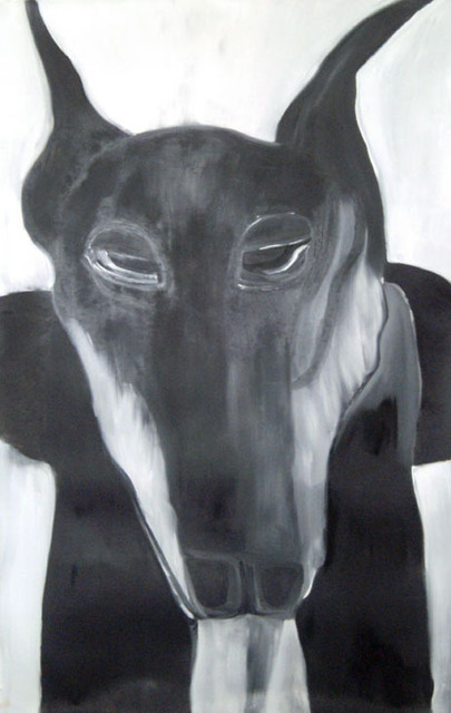 405x640 Mert Ulcay Artwork Doberman Original Painting Oil Figurative Art - Doberman Painting