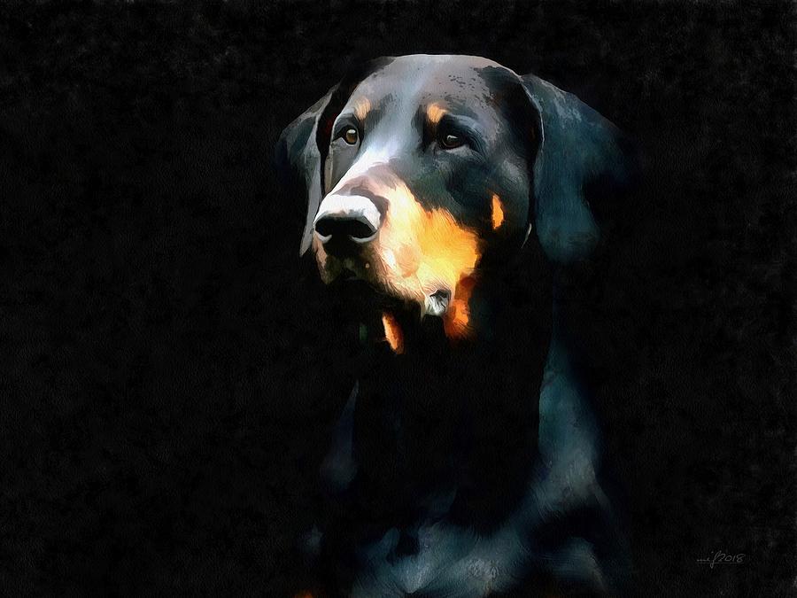 900x675 The Doberman Pinscher Painting By Maciek Froncisz - Doberman Pinscher Painting