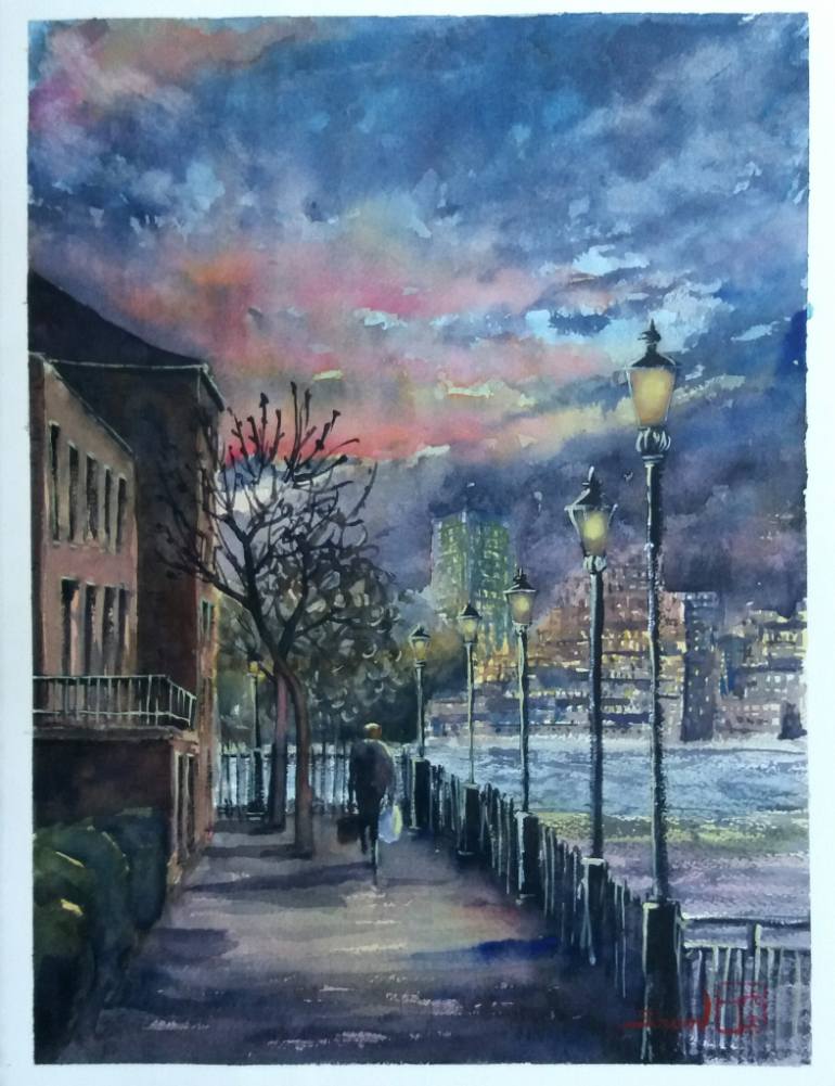 770x1001 Saatchi Art Going Home The Dock Painting By Sowon Pitkanen - Dock Painting