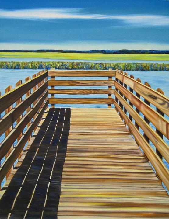 555x720 Salt Marsh {Landscape Oil Painting} Marie Scott Art - Dock Painting