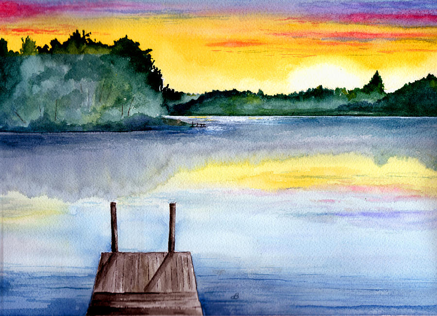 900x651 The Dock Painting By Brenda Owen - Dock Painting