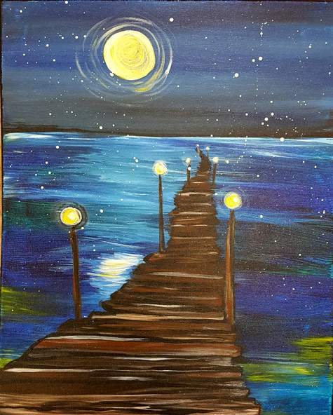 475x592 The Palette Midnight Dock Painting Class Downtown Grand - Dock Painting