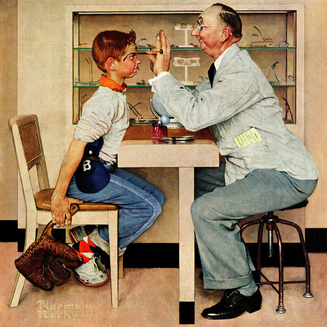 640x640 Eye Doctor Painting Print On Canvas By Norman Rockwell - Doctor Painting