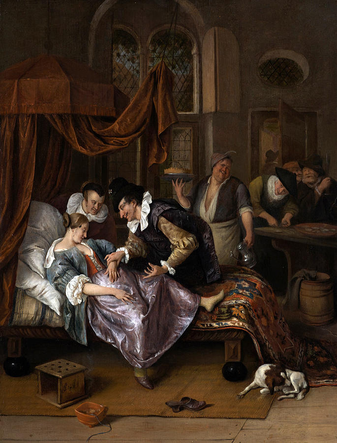 685x900 The Doctor's Visit Painting By Jan Havicksz Steen - Doctor Painting
