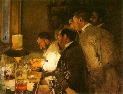 500x383 Doctor's Laboratory Painting, Ajoaquin Sorolla Bastida Paintings - Doctor Painting