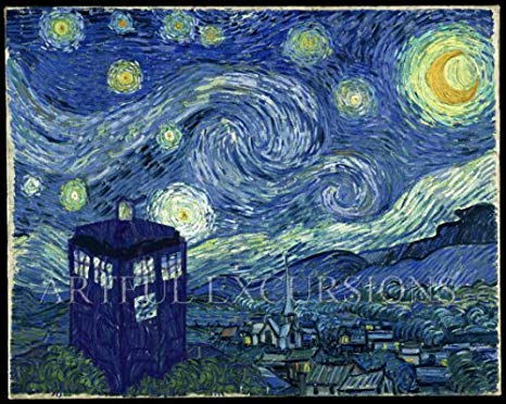 466x372 Doctor Who Starry Night Poster Large, Van Gogh Tardis - Doctor Who Painting Van Gogh