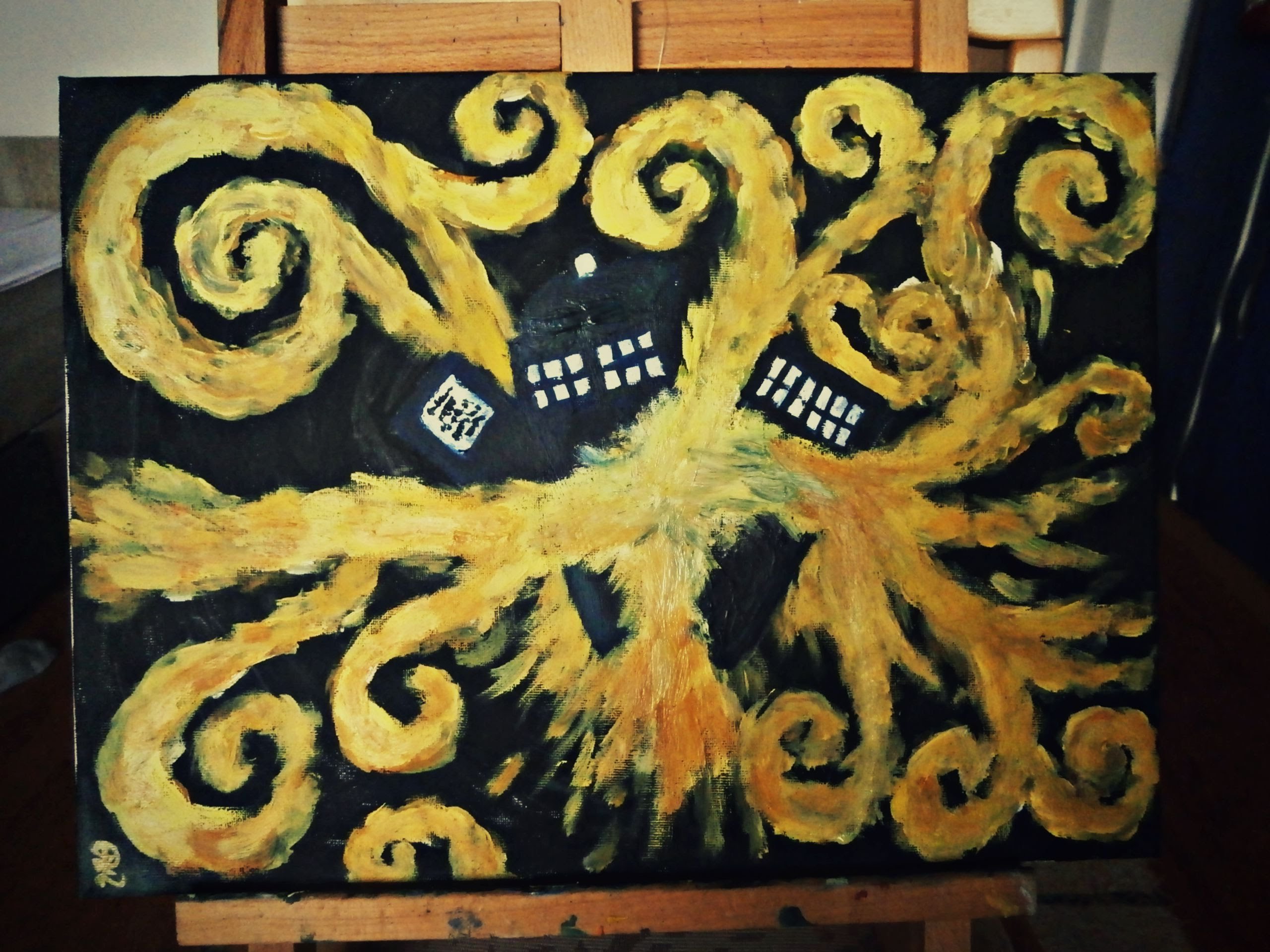 2560x1920 Exploding Tardis { Doctor Who Vincent Van Gogh Painting - Doctor Who Tardis Painting