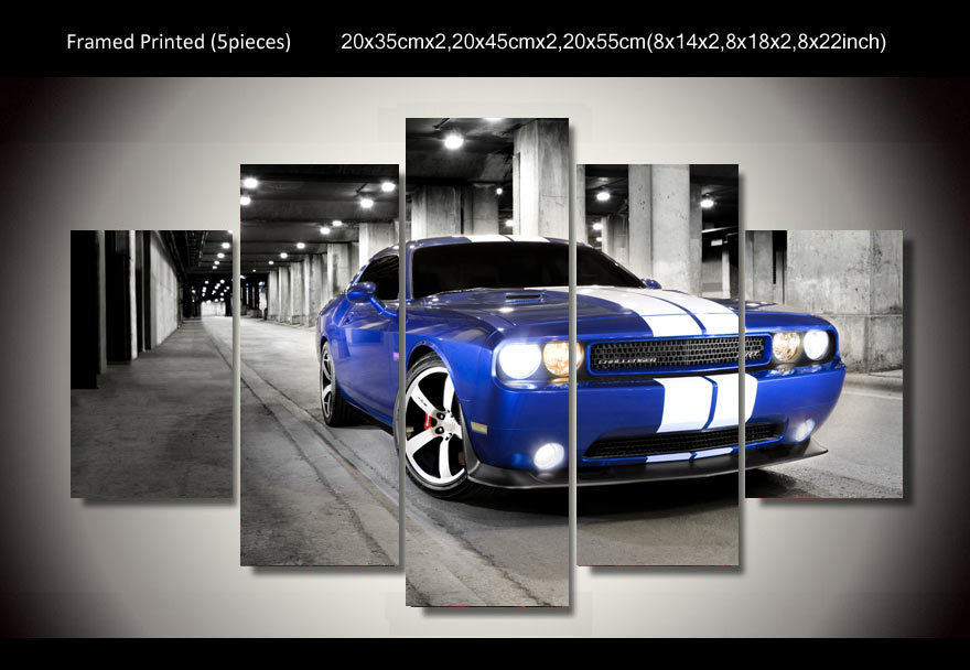 880x608 Buy Framed Printed Car Dodge Challenger 5 Piece - Dodge Painting