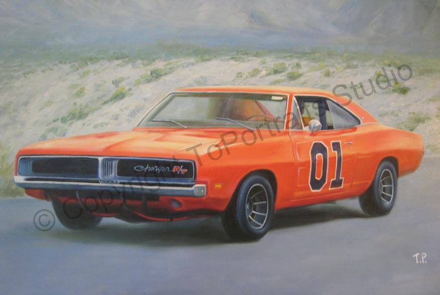 875x586 Dodge Charger 1969 Original Pintado A Mano Muscle Car Pintura Al - Dodge Painting