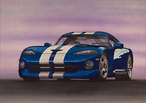 300x212 Dodge Viper By Jeff Stroud, Original Painting Watercolour On Art - Dodge Painting