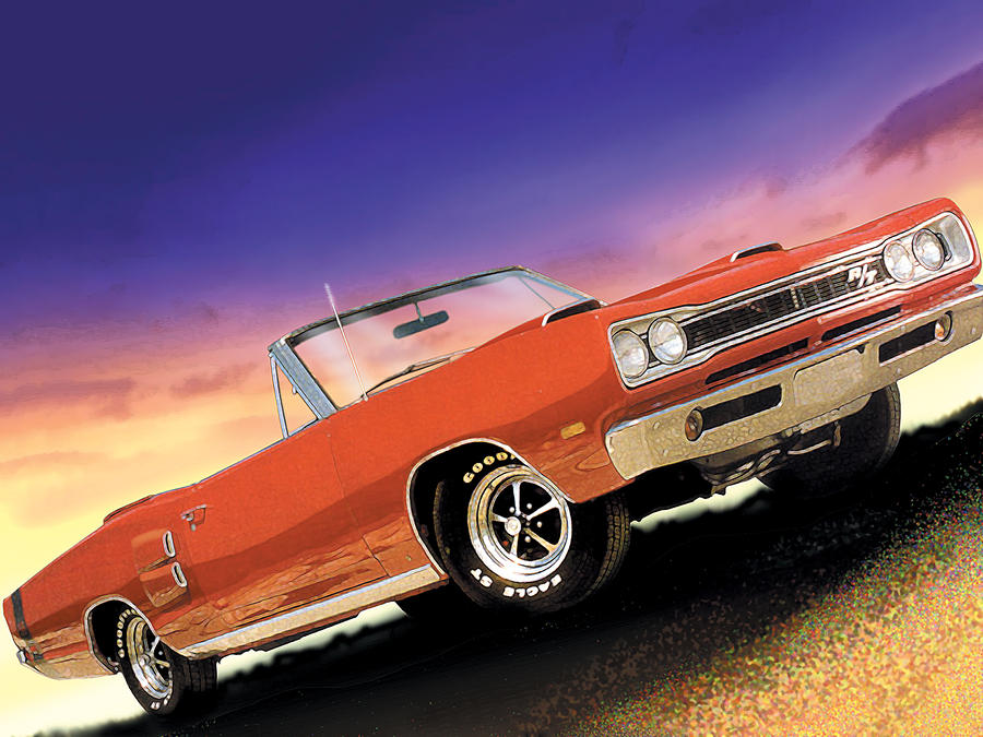 900x675 1969 Dodge Coronet 500 Rt Painting By Rod Seel - Dodge Painting