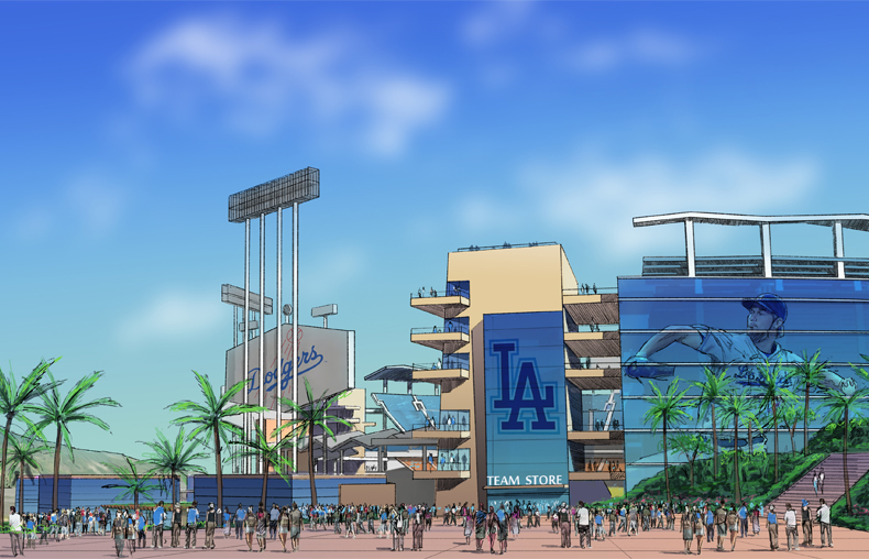 790x508 Digital Architecture Renders - Dodger Stadium Painting