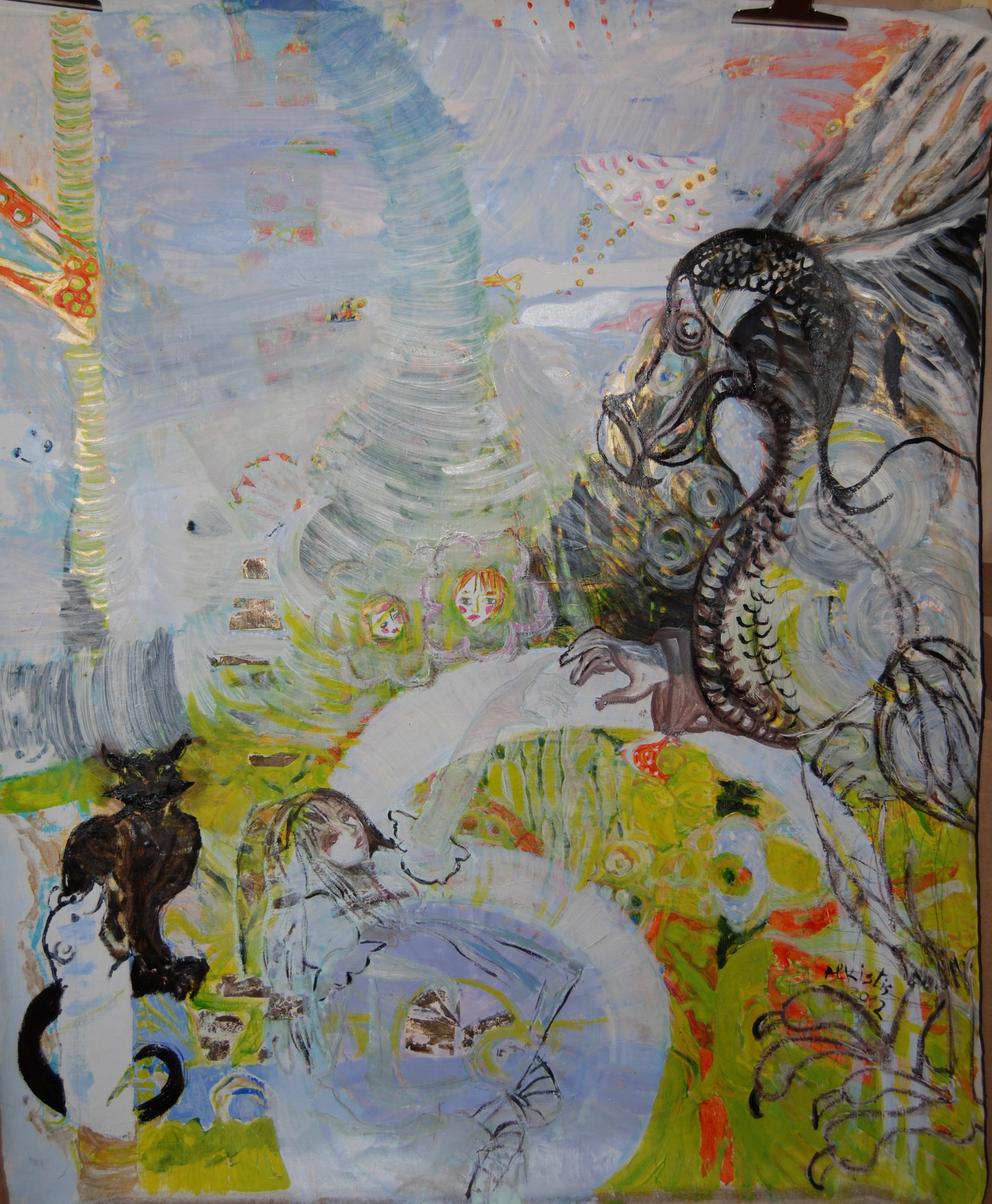 2592x3146 Alkistis Wechsler Artwork Alice And Dodo 2 Original Painting - Dodo Painting