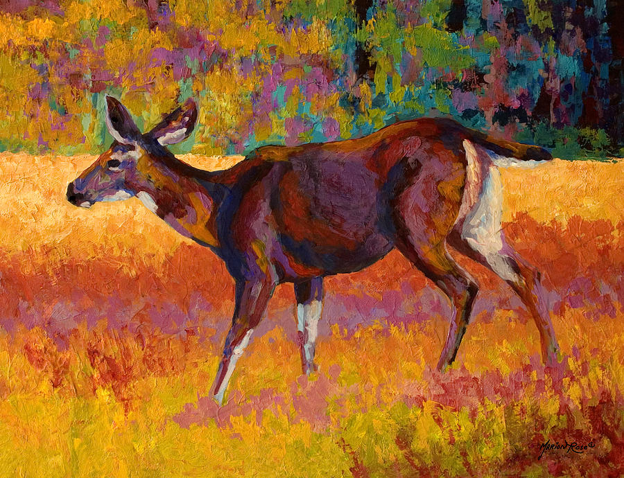 900x690 Doe Iii Painting By Marion Rose - Doe Painting