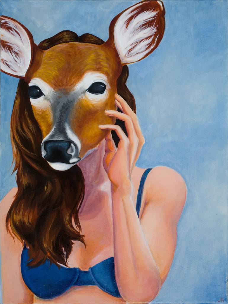 770x1028 Saatchi Art Doe Eyes Painting By Joanna Bornowski - Doe Painting