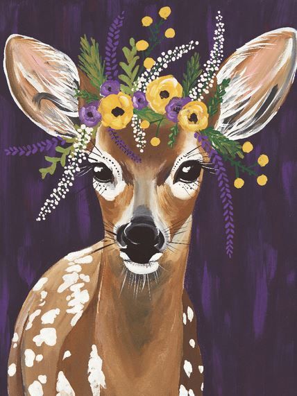 428x571 Coffee And Canvas Pretty Doe Painting - Doe Painting