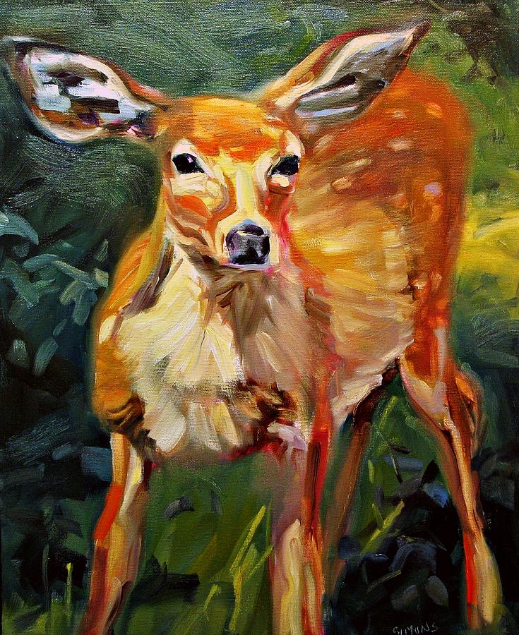 735x900 Doe Painting By Brian Simons - Doe Painting