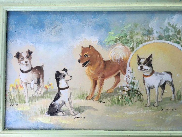 720x540 The Sweetest Vintage Animal Painting - Dog And Cat Painting