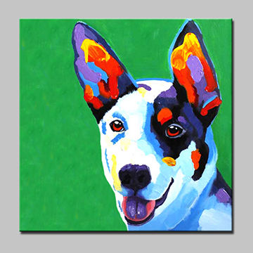 360x360 China Hand Painted Colorful Dog Canvas Home Decor Oil Painting Hot - Dog Canvas Painting