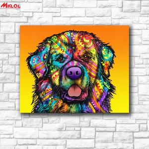 300x300 Large Wall Art Newfoundland Dog Canvas Painting For Living Room - Dog Canvas Painting