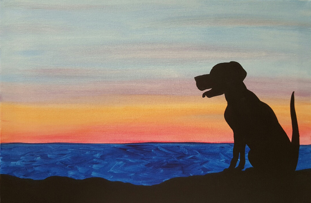 1024x669 Sip Amp Paint Canvas Party! Pet Me Scratch Me - Dog Canvas Painting