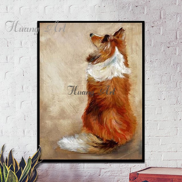 640x640 Skills Artist Pure Hand Painted High Quality Modern Abstract - Dog Canvas Painting