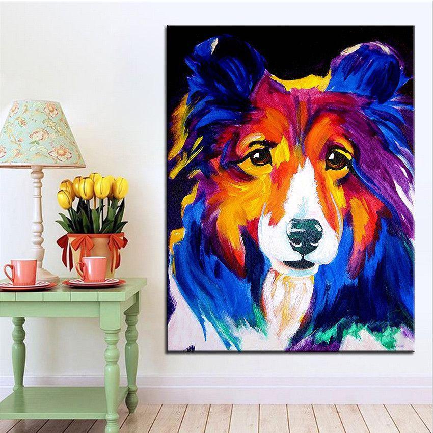 850x850 Beautiful Sheltie Dog Canvas Wall Art Kaboodleworld - Dog Canvas Painting