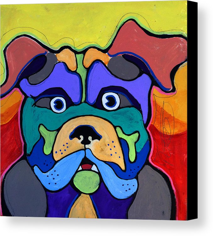 678x750 Bull Dog - Dog Canvas Painting