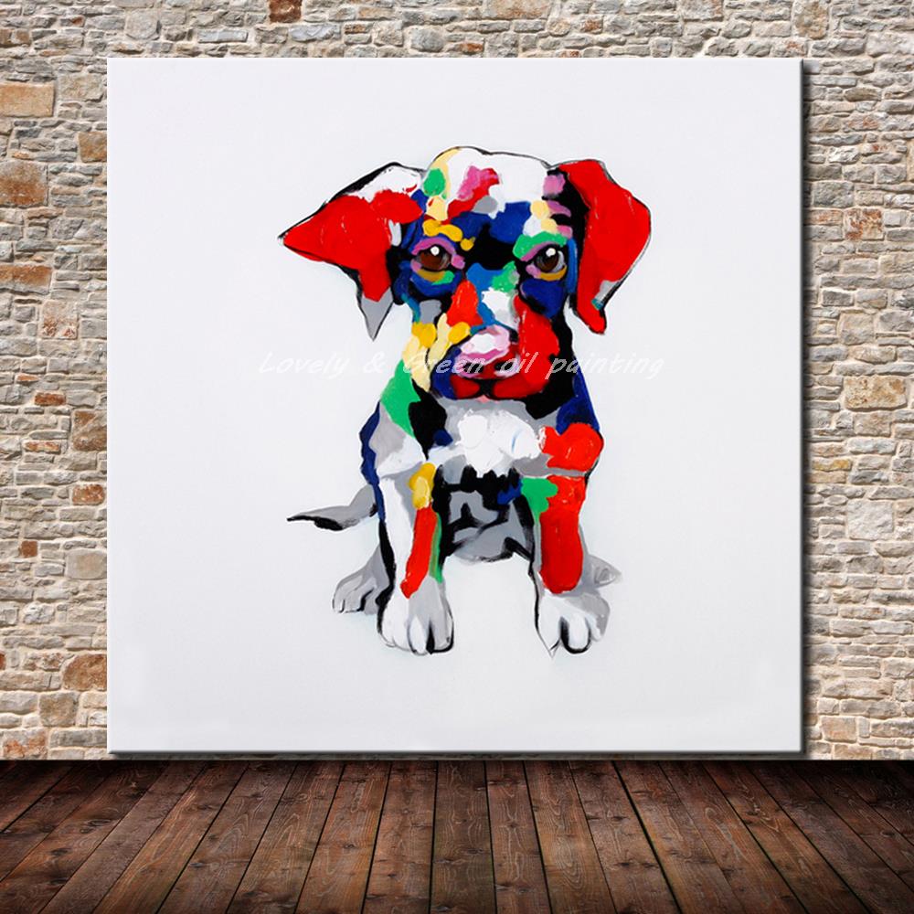 1000x1000 No Frame Hand Painted Modern Wall Art Picture Living Room Home - Dog Cartoon Painting
