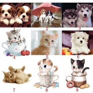 300x300 Au Frameless Paint By Number Kit Multi Colored Cat Dog Animals - Dog Cartoon Painting