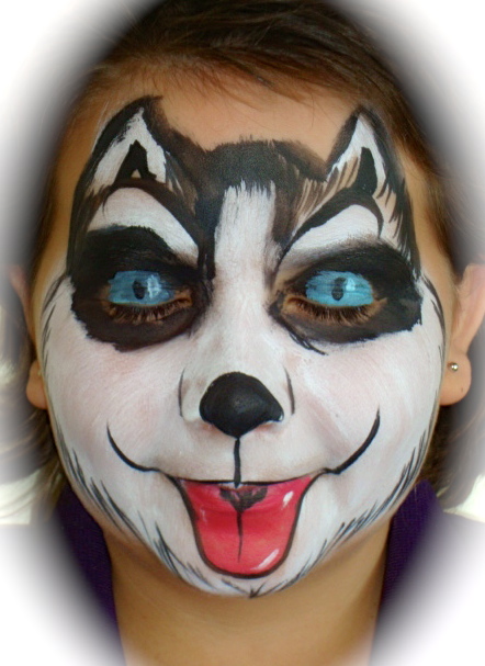 442x607 Dinosaur Face Paint - Dog Face Painting