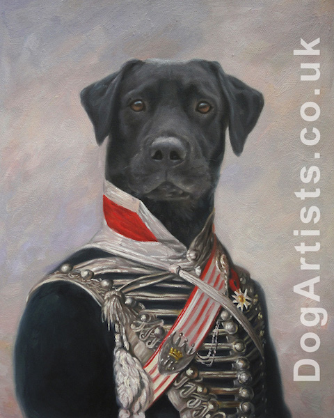 480x600 Dogs In Military Uniform Painting Dog Artists - Dog Head Painting