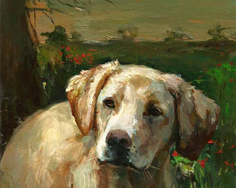 340x270 Dog Oil Paintings Etsy - Dog Oil Painting
