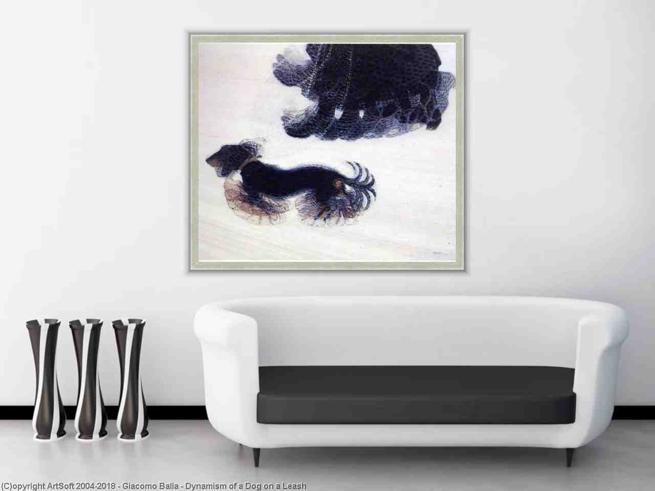 1280x960 Dynamism Of A Dog On A Leash By Giacomo Balla - Dog On A Leash Painting