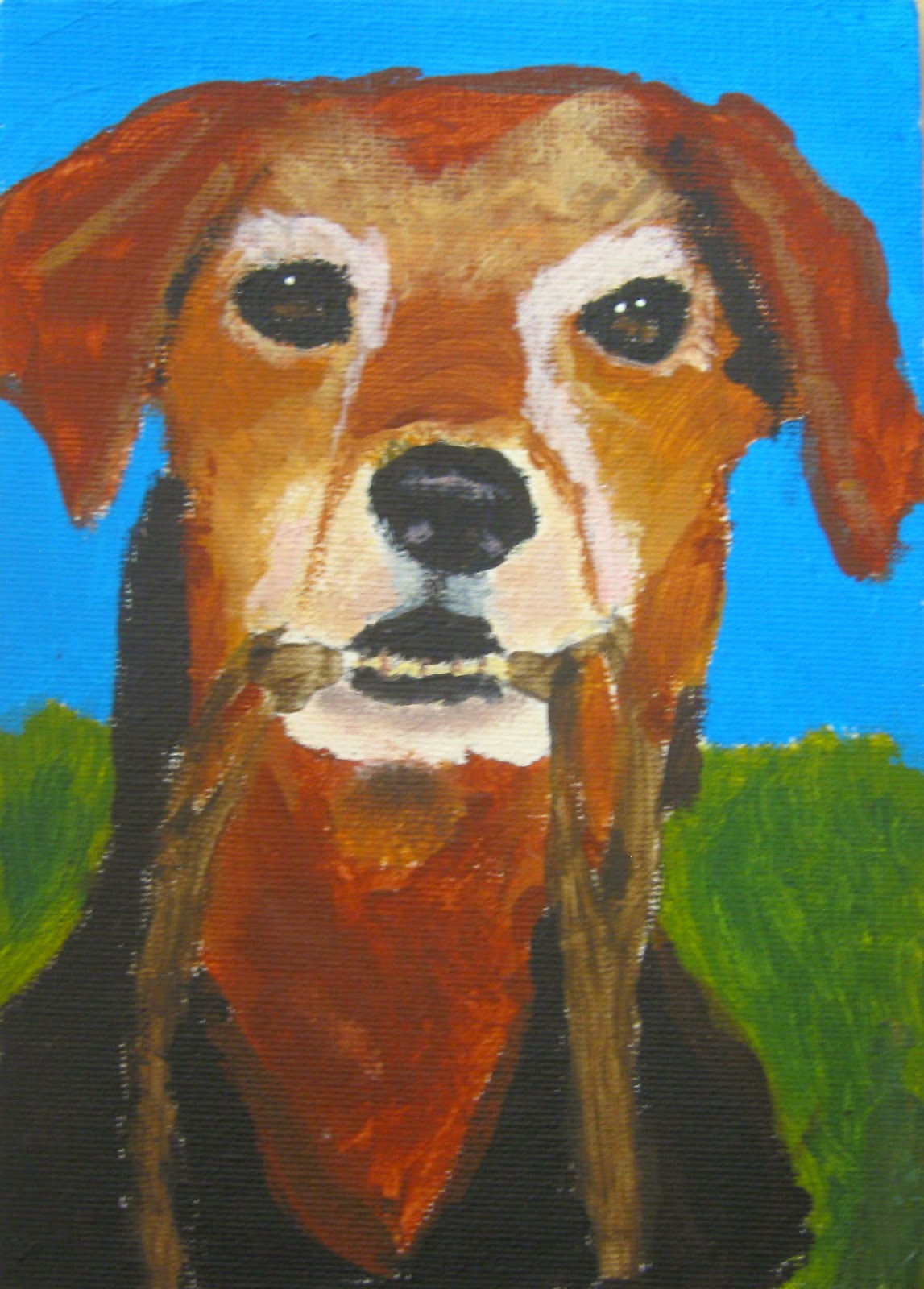 1147x1600 Art Tracks - Dog On A Leash Painting