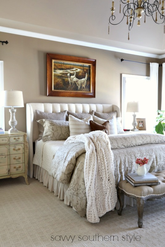 534x800 Savvy Southern Style Mixing Masculine And Feminine In The Master - Dog On Bed Painting