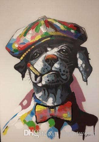 327x465 2018 Framed David Joyce,dog Smoking Cigar,pure Hand Painted Modern - Dog Painting