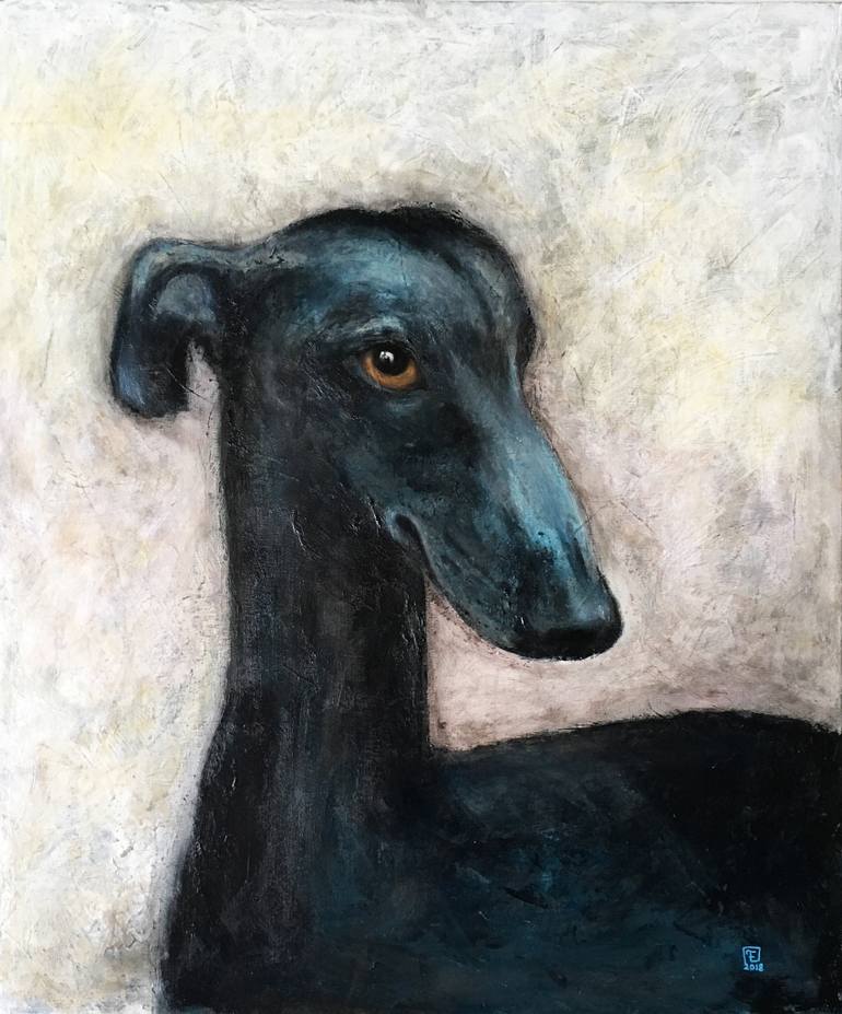 770x927 Saatchi Art Blue Dog Painting By Eva Fialka - Dog Painting
