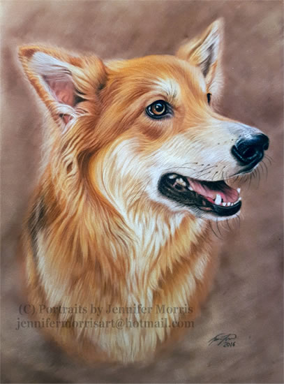 407x550 Dog Painting Commisson By Pet Portrait Artist Jenny Morris - Dog Painting Artist