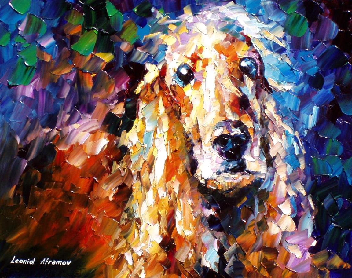 1152x910 Leonid Afremov, Oil On Canvas, Palette Knife, Buy Original - Dog Painting Artist